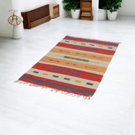 Bombažna Kilim preproga 90x150 cm – moderna indijska klasika