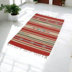 Indijska preproga Kilim 70x140 moderna bombažna Kilim