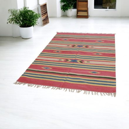 Indijska preproga Kilim 140x200 moderna preproga iz bombaža