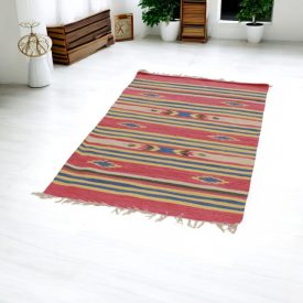 Indijska preproga Kilim 90x150 moderna bombažna Kilim