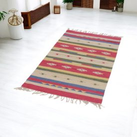Indijska preproga Kilim 70x140 moderna bombažna Kilim