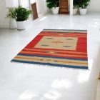 Kilim preproga iz Indije 170x240 cm – barvit ročno tkan dizajn