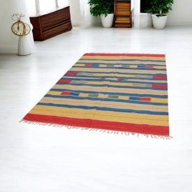 Indijska preproga Kilim 170x240 moderna bombažna Kilim