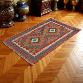 Preproga Kilim Chobi 83x131 ročno tkani Afgan volneni kilim