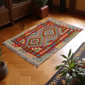 Preproga Kilim Chobi 86x128 ročno tkani Afgan kilim