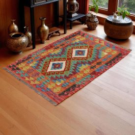Preproga Kilim Chobi 82x118 ročno tkani Afgan kilim