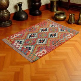 Preproga Kilim Chobi 87x120 ročno tkani Afgan volneni kilim