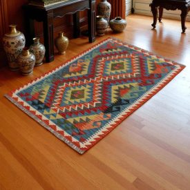 Preproga Kilim Chobi 86x129 ročno tkani Afgan kilim