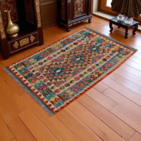 Preproga Kilim Chobi 87x129 ročno tkani Afgan kilim