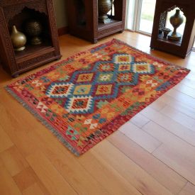 Preproga Kilim Chobi 147x108 ročno tkani Afgan kilim