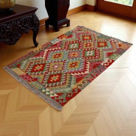 Preproga Kilim Chobi 149x101 ročno tkani Afgan volneni kilim