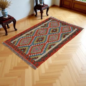 Preproga Kilim Chobi 142x100 ročno tkani Afgan kilim