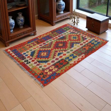 Preproga Kilim Chobi 144x99 ročno tkani Afgan volneni kilim