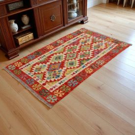 Preproga Kilim Chobi 156x93 ročno tkani Afgan volneni kilim