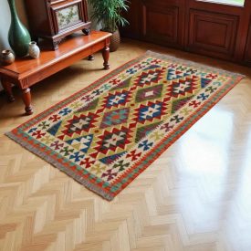 Preproga Kilim Chobi 152x98 ročno tkani Afgan kilim
