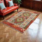 Preproga Kilim Chobi 145x100 ročno tkani Afgan volneni kilim