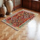 Preproga Kilim Chobi 143x102 ročno tkani Afgan volneni kilim
