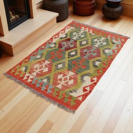 Preproga Kilim Chobi 153x98 ročno tkani Afgan volneni kilim