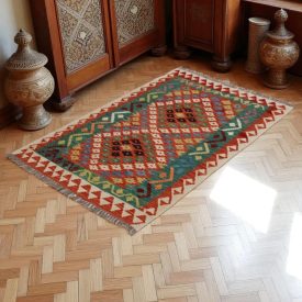 Preproga Kilim Chobi 148x99 ročno tkani Afgan kilim