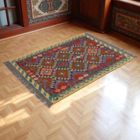 Preproga Kilim Chobi 150x101 ročno tkani Afgan volneni kilim