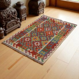 Preproga Kilim Chobi 150x103 ročno tkani Afgan kilim