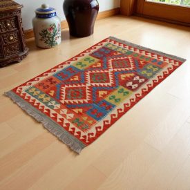 Preproga Kilim Chobi 148x100 ročno tkani Afgan volneni kilim