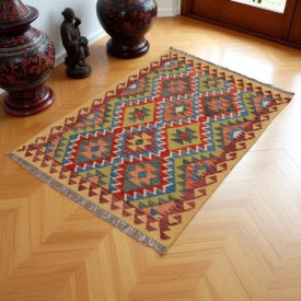 Preproga Kilim Chobi 143x99 ročno tkani Afgan volneni kilim