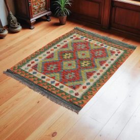 Preproga Kilim Chobi 143x105 ročno tkani Afgan volneni kilim