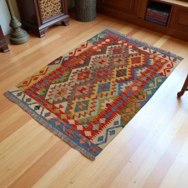 Preproga Kilim Chobi 145x103 ročno tkani Afgan kilim