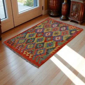Preproga Kilim Chobi 150x102 ročno tkani Afgan kilim