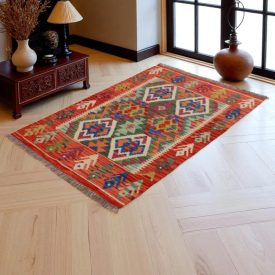 Preproga Kilim Chobi 144x97 ročno tkani Afgan kilim