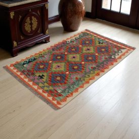 Preproga Kilim Chobi 161x100 ročno tkani Afgan kilim