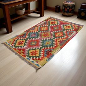 Kilim preproga Chobi 161x102 cm – afganistanska volna in ročna izdelava