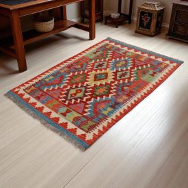 Preproga Kilim Chobi 151x102 ročno tkani Afgan kilim