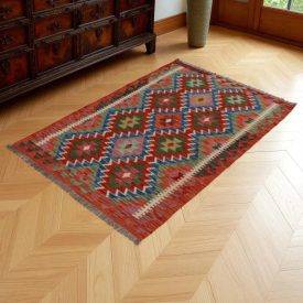 Preproga Kilim Chobi 157x104 ročno tkani Afgan volneni kilim