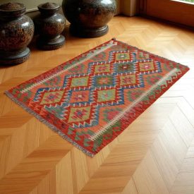 Preproga Kilim Chobi 152x107 ročno tkani Afgan volneni kilim