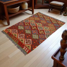 Ročno tkan Kilim Chobi 154x103 cm – afgan volnena preproga