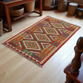 Preproga Kilim Chobi 148x99 ročno tkani Afgan volneni kilim