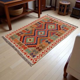 Preproga Kilim Chobi 146x100 ročno tkani Afgan kilim