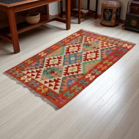 Preproga Kilim Chobi 152x97 ročno tkani Afgan kilim