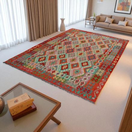 Kilim Chobi preproga 203x291 cm – ročno tkani afgan volneni čilim