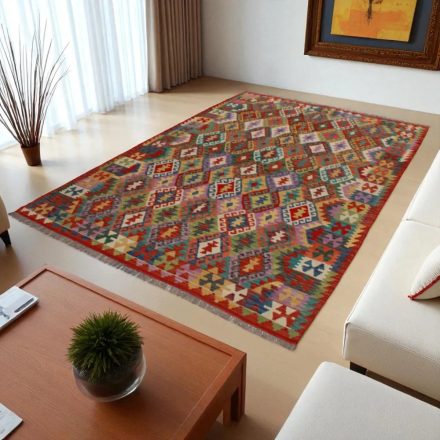 Preproga Kilim Chobi 200x289 ročno tkani Afgan volneni kilim