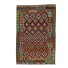 Preproga Kilim Chobi 203x294 ročno tkani Afgan volneni kilim