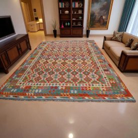   Preproga Kilim Chobi 301x484 ročno tkani Afgan volneni kilim