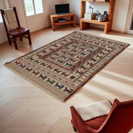   Nomadska preproga Kilim Adarskan 126x198 ročno tkana stenska preproga Kelim