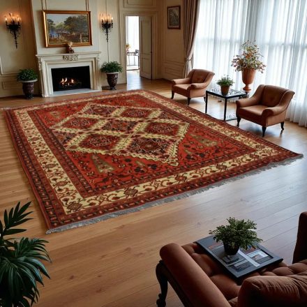 Afghan Ersari preproga 262x353 cm – ročno vozlana orientalska preproga rjave barve