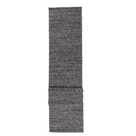 Siva volnena tekači preproga Rustic 90x438 volnena preproga na hodniku
