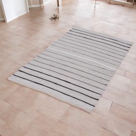 Preproga iz krp 79x143 cm – črtasta bombažna reciklirana preproga