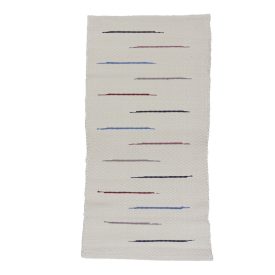 Preproga iz krp 70x137 cm – svetla bombažna preproga iz recikliranega materiala