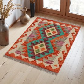 Preproga Kilim Chobi 81x61 ročno tkani afgan kilim iz volne